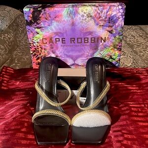 Cape Robbin Black Heels with Gold Chains...